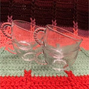 Set of 4 - Federal Glass Luncheon Tea Cups - Clear Glass